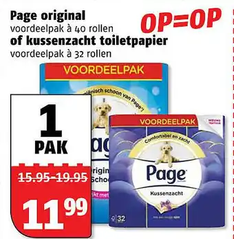 Poiesz Page original of kussenzacht toiletpapier aanbieding