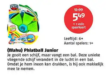 Poiesz (Wahu) Phlatball Junior aanbieding