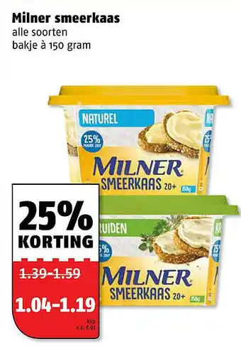 Poiesz Milner smeerkaas aanbieding