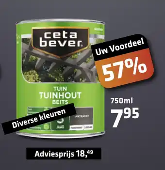 De voordeelmarkt Ceta Bever Tuinhout Beits aanbieding