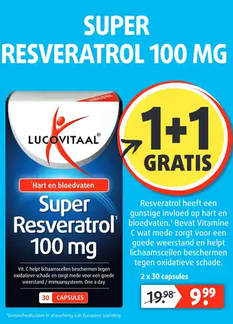 Lucovitaal Super resveratrol 100 mg aanbieding