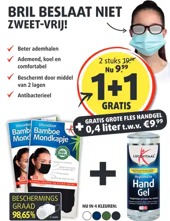 Lucovitaal Uitwasbaar Bamboe Mondkapje aanbieding