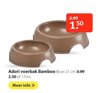 Pets Place Adori voerbak Bamboo aanbieding