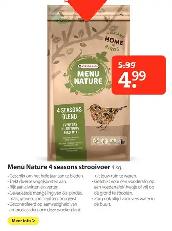 Pets Place Menu Nature 4 seasons strooivoer aanbieding