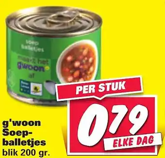 Nettorama g'woon Soep- balletjes aanbieding