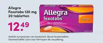 DA Allegra Fexotabs 120 Mg 20 Tabletten aanbieding