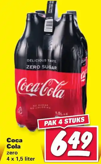 Nettorama Coca Cola zero 4 x 1,5 liter aanbieding