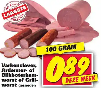 Nettorama Varkenslever, Ardenner-, Blikboterham- of Grillworst aanbieding