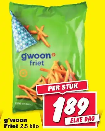 Nettorama g'woon Friet 2,5 kilo aanbieding