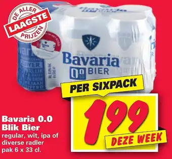 Nettorama Bavaria 0.0 Blik Bier aanbieding