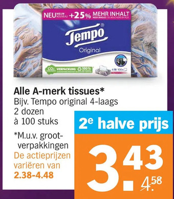 Albert Heijn Alle a-merk tissues* aanbieding