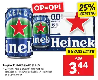 Lidl 6-pack Heineken 0.0% aanbieding