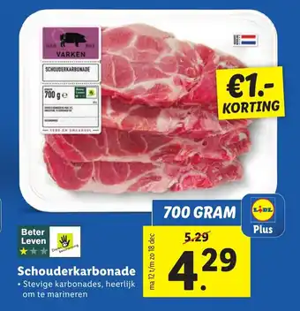 Lidl Schouderkarbonade 700g aanbieding