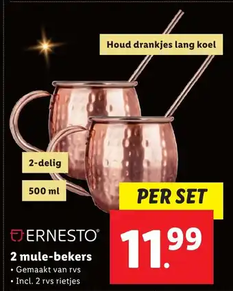 Lidl Ernesto 2 mule-bekers 500ml aanbieding