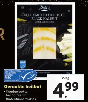 Lidl Gerookte heilbot 150g aanbieding