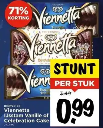 Vomar Voordeelmarkt Viennetta ijsstam vanille of celebration cake aanbieding