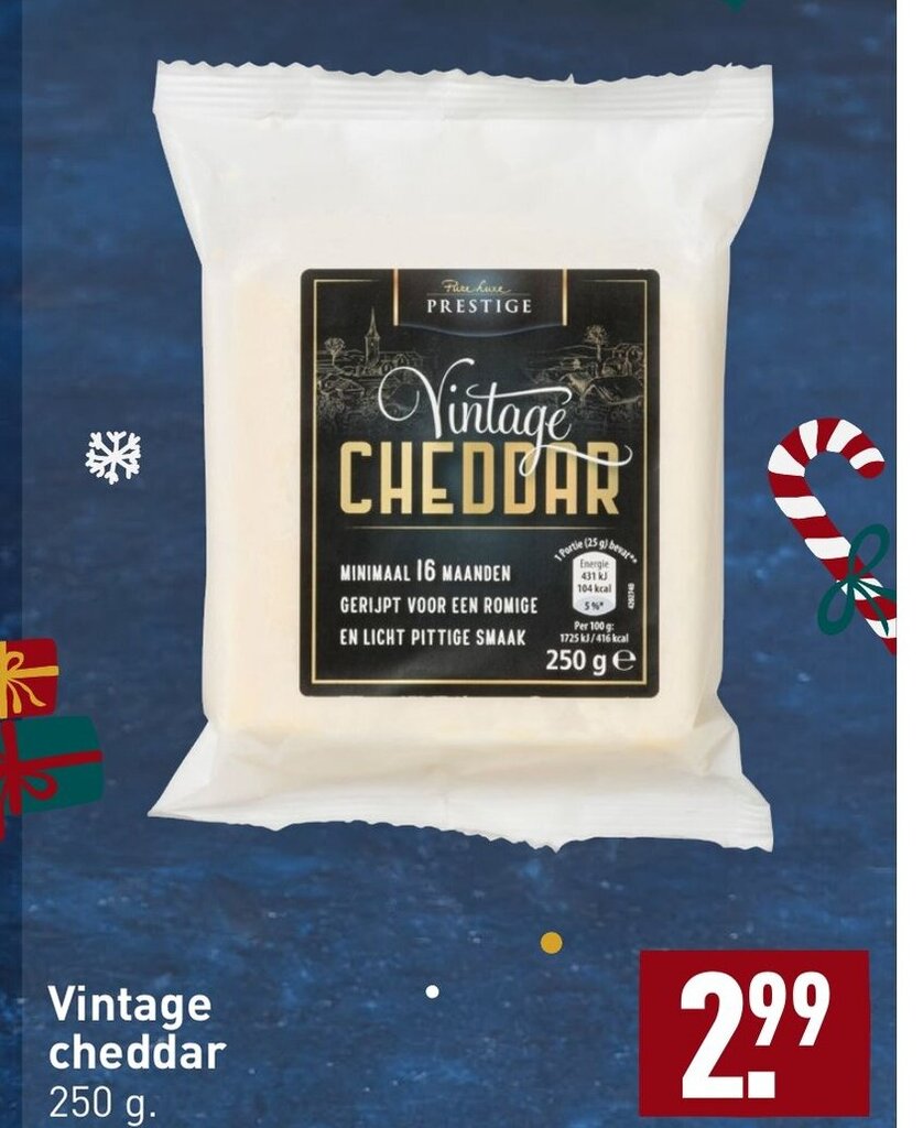 Vintage cheddar 250g aanbieding bij ALDI