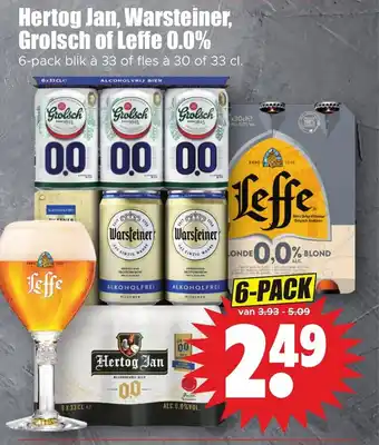 Dirk Hertog jan, warsteiner, grolsch of leffe 0.0% aanbieding