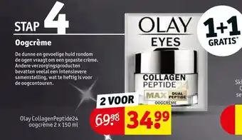 Kruidvat Olay collagen oogcrème peptide24 2 x 150 ml aanbieding