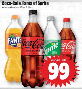 Dirk Coca-Cola, Fanta of Sprite 1 liter aanbieding