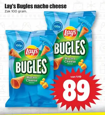 Dirk Lay's Bugles Nacho Cheese 100 gram aanbieding