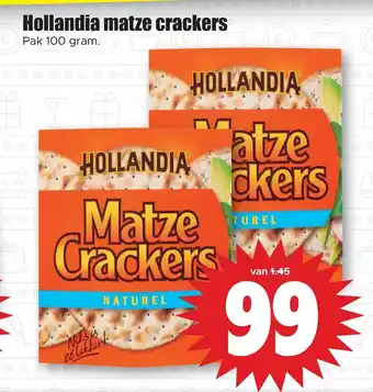 Dirk Hollandia matze crackers 100 gram aanbieding