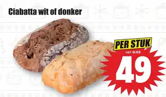 Dirk Ciabatta wit of donker aanbieding