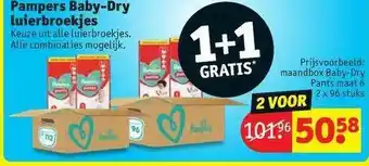 Kruidvat Pampers Baby-Dry Luierbroekjes 1+1 Gratis aanbieding