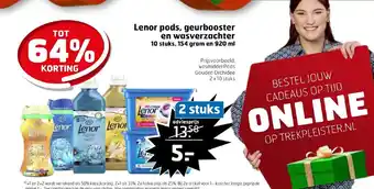 Trekpleister Lenor pods, geurbooster en wasverzachter aanbieding