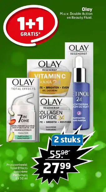 Trekpleister Olay 1+1 gratis aanbieding