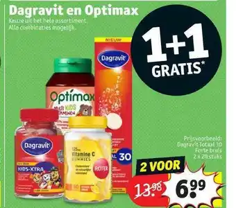 Kruidvat Dagravit En Optimax 1+1 Gratis aanbieding