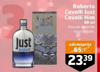 Trekpleister Roberto Cavalli Just Cavalli Him 90 ml aanbieding