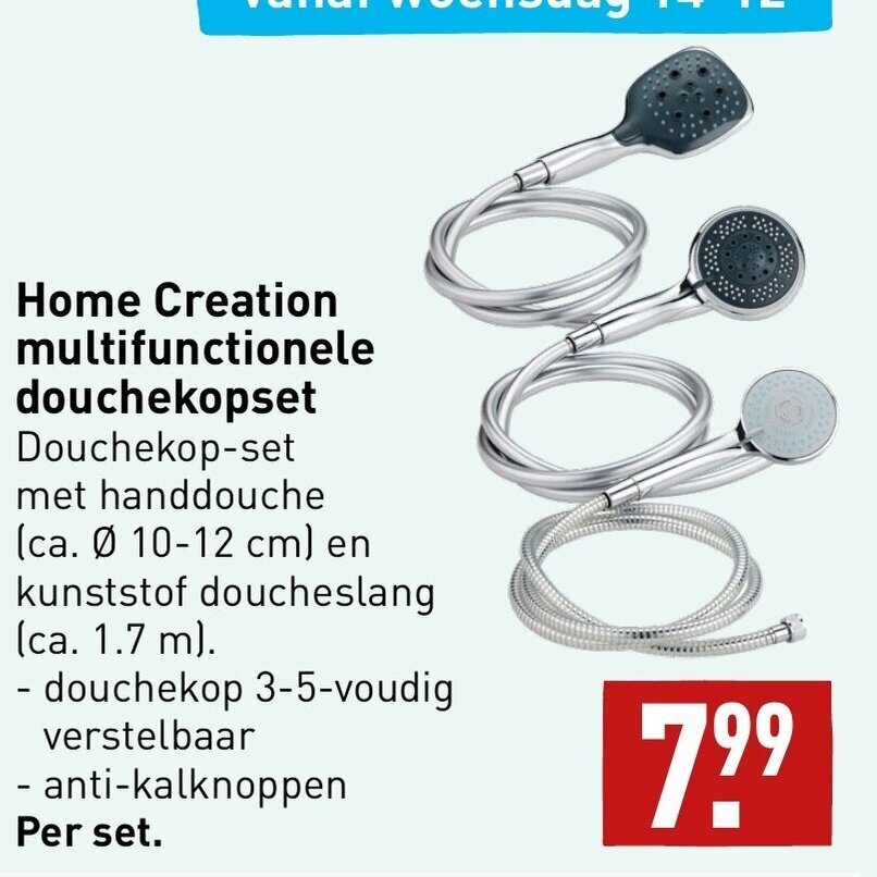 Home creation multifunctionele douchekopset aanbieding bij ALDI
