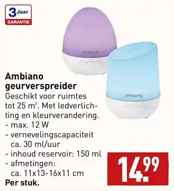 ALDI Ambiano geurverspreider aanbieding