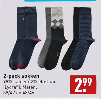 ALDI 2-pack sokken aanbieding