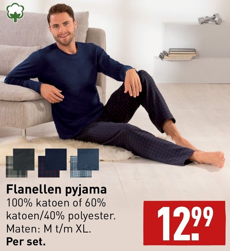 Flanellen pyjama aanbieding bij ALDI