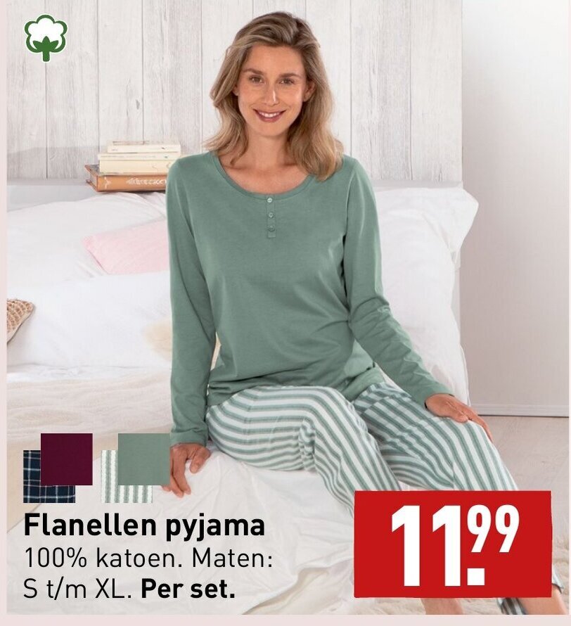 Flanellen pyjama aanbieding bij ALDI