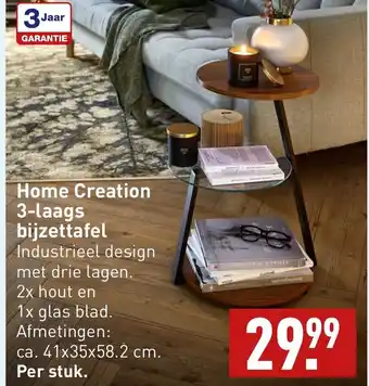 ALDI Home creation 3-laags bijzettafel aanbieding