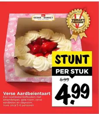 Vomar Voordeelmarkt Verse Aardbeientaart aanbieding