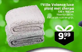 Trekpleister Villa Volance luxe plaid met sherpa 130 x 160 cm aanbieding