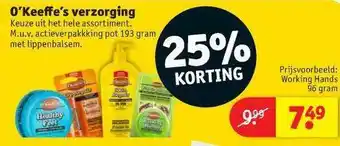 Kruidvat O'Keeffe's Verzorging 25% Korting aanbieding