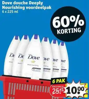 Kruidvat Dove Douche Deeply Nourishing Voordeelpak 60% Korting 6x25 Ml aanbieding