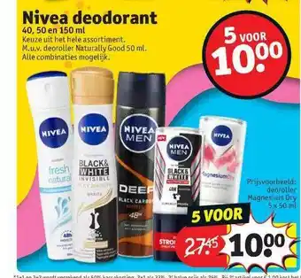 Kruidvat Nivea Deodorant 5x50 Ml aanbieding