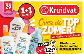 Kruidvat Alle Garnier Ambre Solaire Zonbescherming 1+1 Gratis 2x200 Ml aanbieding