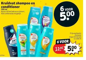 Kruidvat Kruidvat Shampoo En Conditioner 6x500 Ml aanbieding