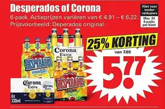 Dirk Desperados Of Corona 25% Korting aanbieding