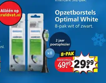 Kruidvat Opzetborstels Optimal White 8-pak aanbieding