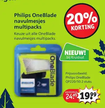 Kruidvat Philips OneBlade navulmesjes multipacks aanbieding