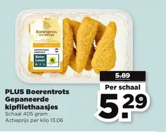 PLUS Plus Boerentrots Gepaneerde Kipfilethaasjes Per schaal aanbieding