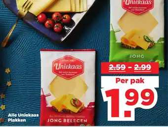 PLUS Alle Uniekaas Plakken Per Pak aanbieding